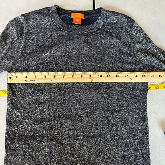 Joe Fresh Women's Polyester Blue/Gold Sparkled Crew Neck Sweater Size SP - Picture 4 of 5